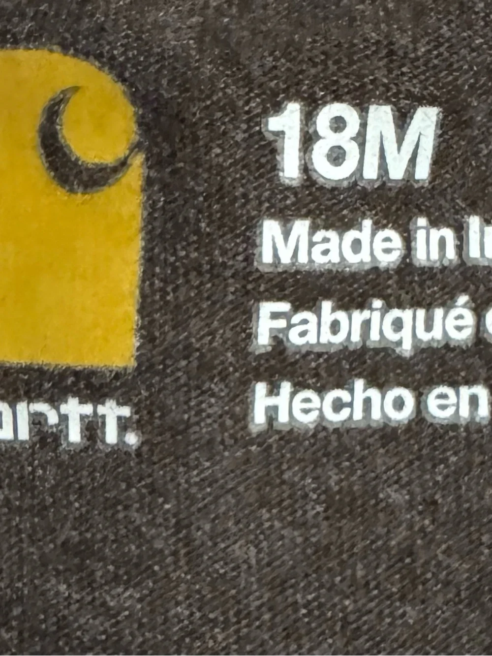 Carhartt Onesie “Hunting Buddy” Size 18 Mths.
